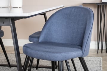 Estelle Matgrupp 140 cm Rektangulär med 4 Velvet stolar - Svart - Möbler - Bord & matgrupp - Matgrupp