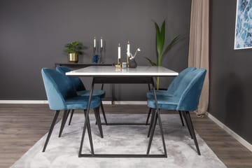 Estelle Matgrupp 140 cm Rektangulär med 4 Velvet stolar - Möbler - Bord & matgrupp - Matgrupp
