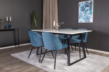 Estelle Matgrupp 140 cm Rektangulär med 4 Velvet stolar - Möbler - Bord & matgrupp - Matgrupp