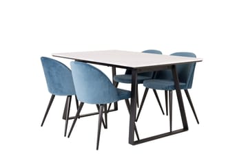 Estelle Matgrupp 140 cm Rektangulär med 4 Velvet stolar - Möbler - Bord & matgrupp - Matgrupp