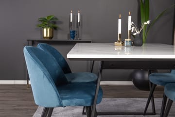 Estelle Matgrupp 140 cm Rektangulär med 4 Velvet stolar - Möbler - Bord & matgrupp - Matgrupp