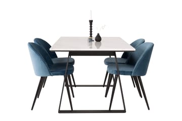 Estelle Matgrupp 140 cm Rektangulär med 4 Velvet stolar - Möbler - Bord & matgrupp - Matgrupp