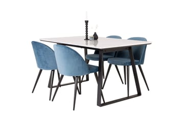 Estelle Matgrupp 140 cm Rektangulär med 4 Velvet stolar - Möbler - Bord & matgrupp - Matgrupp