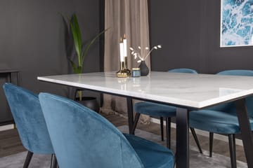 Estelle Matgrupp 140 cm Rektangulär med 4 Velvet stolar - Möbler - Bord & matgrupp - Matgrupp
