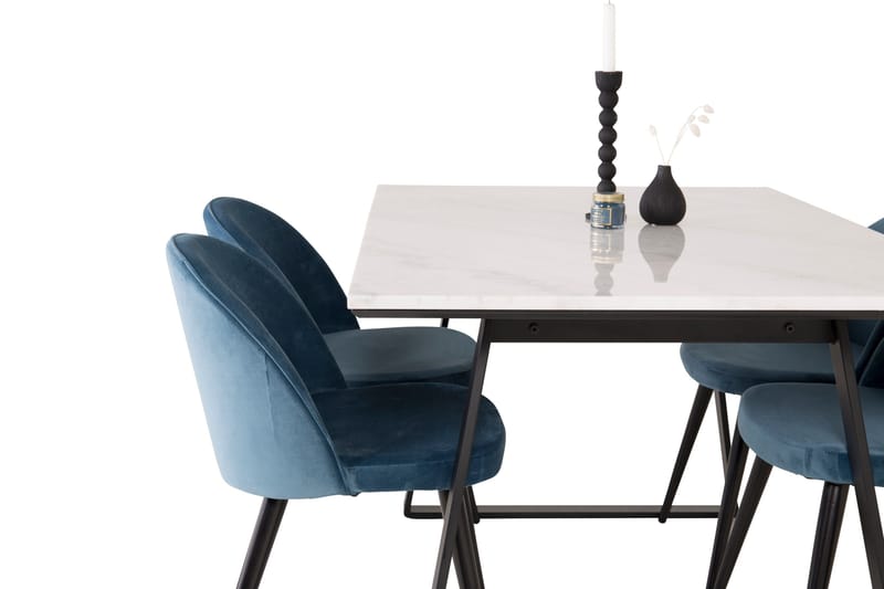 Estelle Matgrupp 140 cm Rektangulär med 4 Velvet stolar - Möbler - Bord & matgrupp - Matgrupp