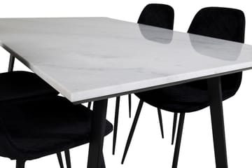 Estelle Matgrupp 140 cm Rektangulär med 4 Polar stolar - Svart - Möbler - Bord & matgrupp - Matgrupp