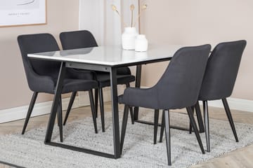 Estelle Matgrupp 140 cm Rektangulär med 4 Plaza stolar - Svart - Möbler - Bord & matgrupp - Matgrupp