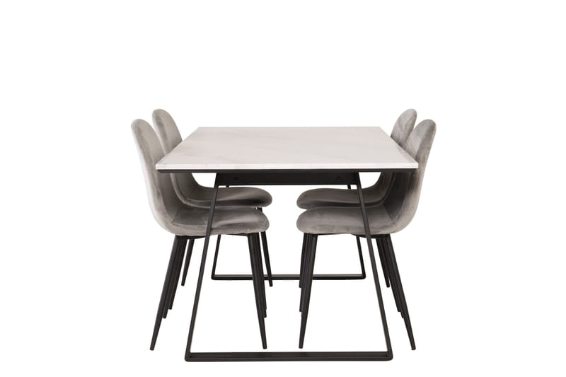 Estelle Matgrupp 140 cm Rektangulär med 4 Polar stolar, Svart