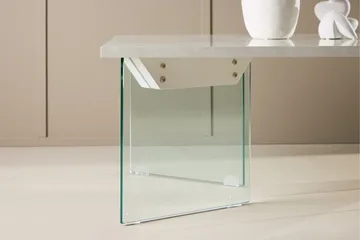 Ester Rektangulärt Soffbord i Trä och Glas - Vit - Möbler - Bord & matgrupp - Soffbord