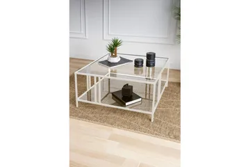 Ezer Soffbord 80 cm - Vit/Transparent - Möbler - Bord & matgrupp - Soffbord