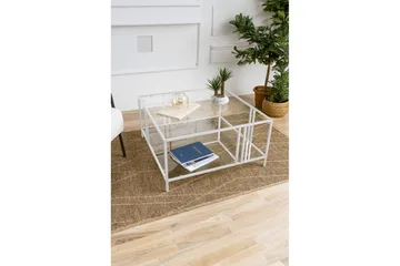 Ezer Soffbord 80 cm - Vit/Transparent - Möbler - Bord & matgrupp - Soffbord