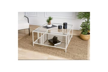 Ezer Soffbord 80 cm - Vit/Transparent - Möbler - Bord & matgrupp - Soffbord