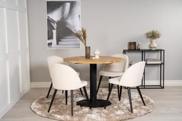 Ezra Matgrupp 100 cm Rund med 4 Sedavi Stolar - Beige - Möbler - Bord & matgrupp - Matgrupp