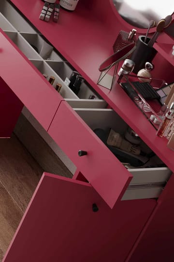 Fabrony Sminkbord med spegel 124 cm - Hallon - Möbler - Bord & matgrupp - Sminkbord & toalettbord