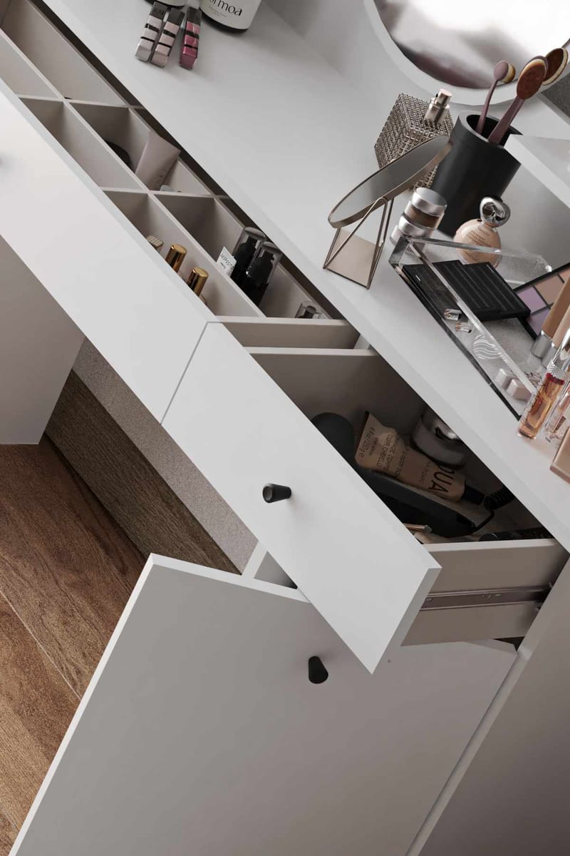 Fabrony Sminkbord med spegel 124 cm - Vit - Möbler - Bord & matgrupp - Sminkbord & toalettbord