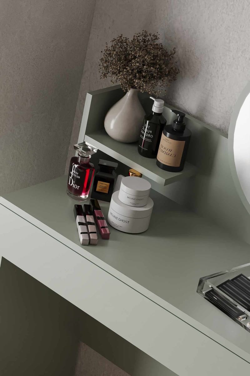 Fabrony Sminkbord med spegel 90 cm - Askgrön - Möbler - Bord & matgrupp - Sminkbord & toalettbord