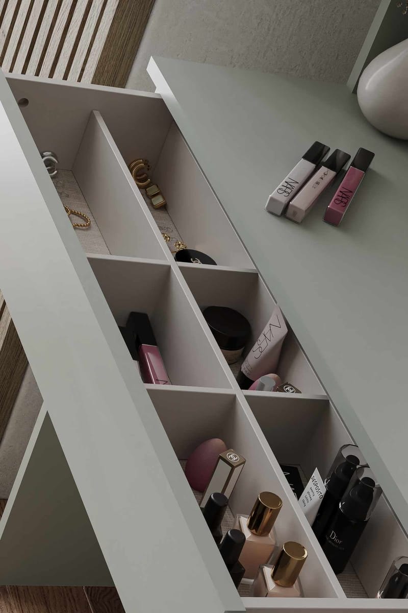 Fabrony Sminkbord med spegel 90 cm - Askgrön - Möbler - Bord & matgrupp - Sminkbord & toalettbord