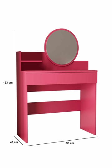 Fabrony Sminkbord med spegel 90 cm - Hallon - Möbler - Bord & matgrupp - Sminkbord & toalettbord