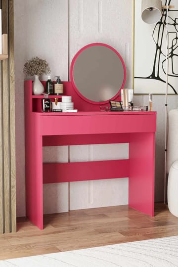 Fabrony Sminkbord med spegel 90 cm - Hallon - Möbler - Bord & matgrupp - Sminkbord & toalettbord