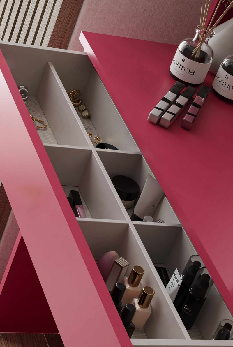 Fabrony Sminkbord med spegel 90 cm - Hallon - Möbler - Bord & matgrupp - Sminkbord & toalettbord