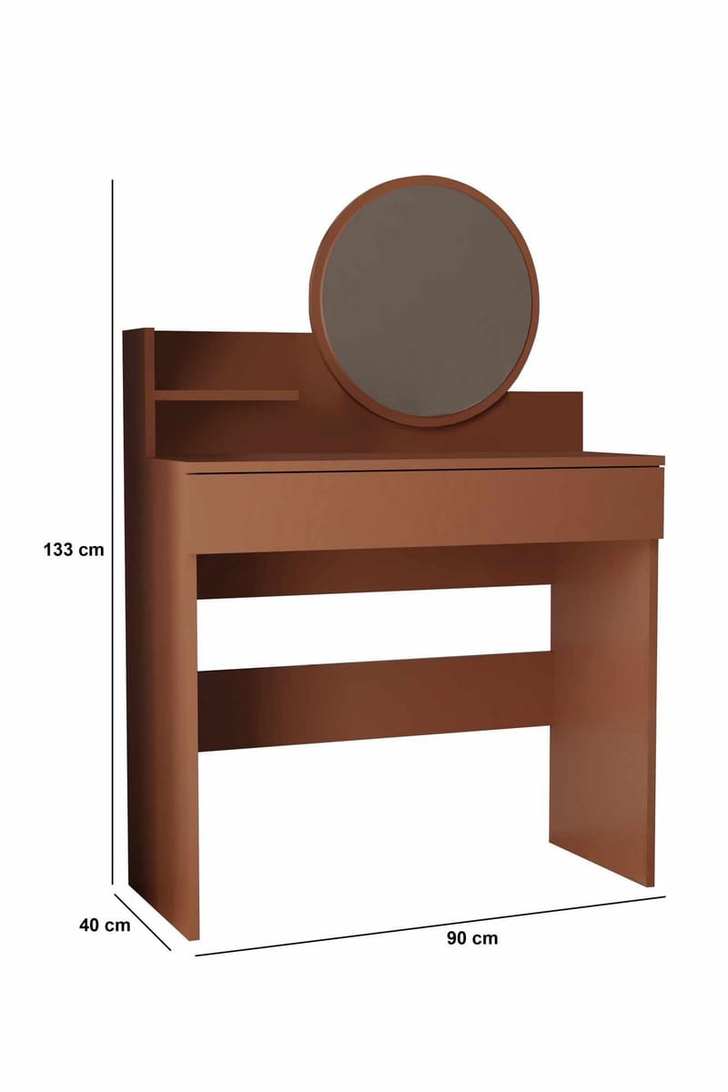 Fabrony Sminkbord med spegel 90 cm - Sepia - Möbler - Bord & matgrupp - Sminkbord & toalettbord