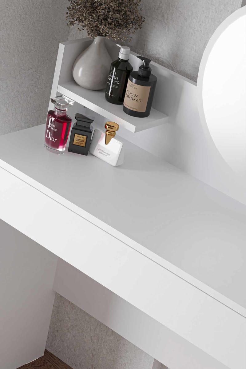 Fabrony Sminkbord med spegel 90 cm - Vit - Möbler - Bord & matgrupp - Sminkbord & toalettbord