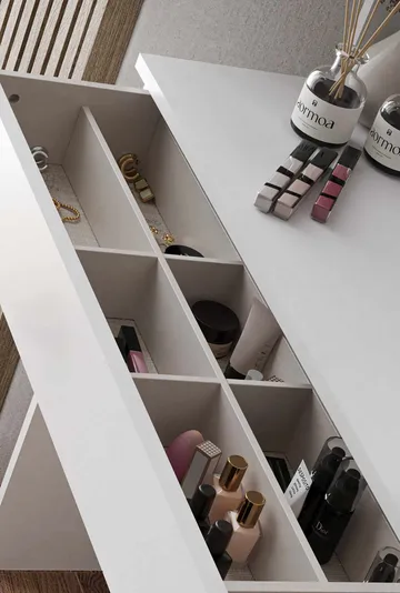 Fabrony Sminkbord med spegel 90 cm - Vit - Möbler - Bord & matgrupp - Sminkbord & toalettbord