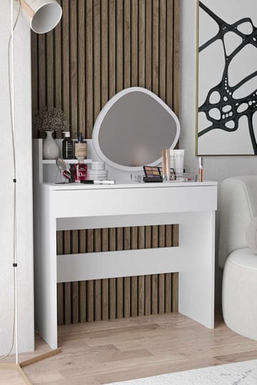 Fabrony Sminkbord med spegel 90 cm - Vit - Möbler - Bord & matgrupp - Sminkbord & toalettbord