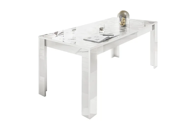 Fasett Matbord 180 cm, Vit