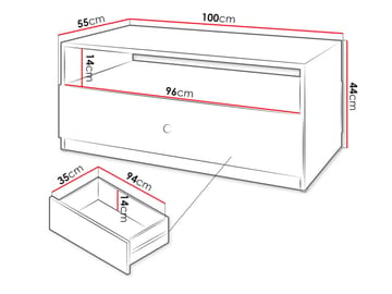 Fayric 100 cm Rektangulärt Soffbord med Lådor i Trä - Beige - Möbler - Bord & matgrupp - Soffbord