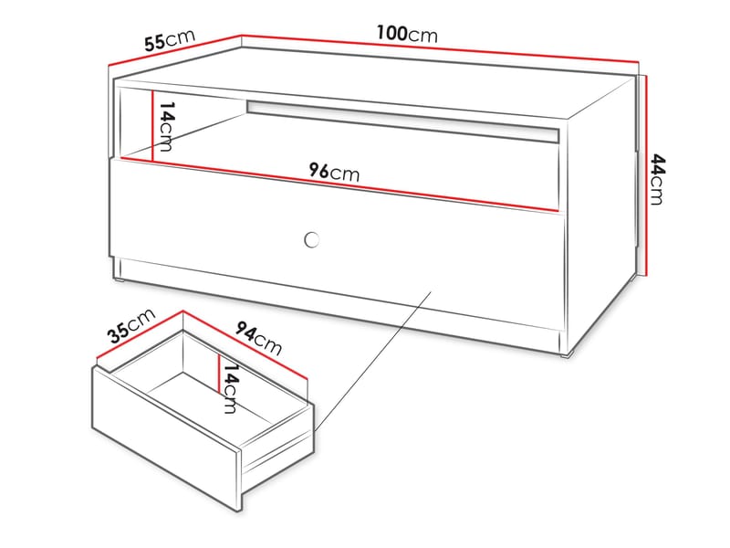 Fayric 100 cm Rektangulärt Soffbord med Lådor i Trä - Beige - Möbler - Bord & matgrupp - Soffbord
