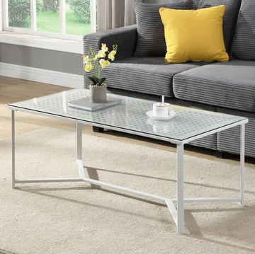 Fenara Soffbord 100 cm - Transparent och matt vit - Möbler - Bord & matgrupp - Soffbord