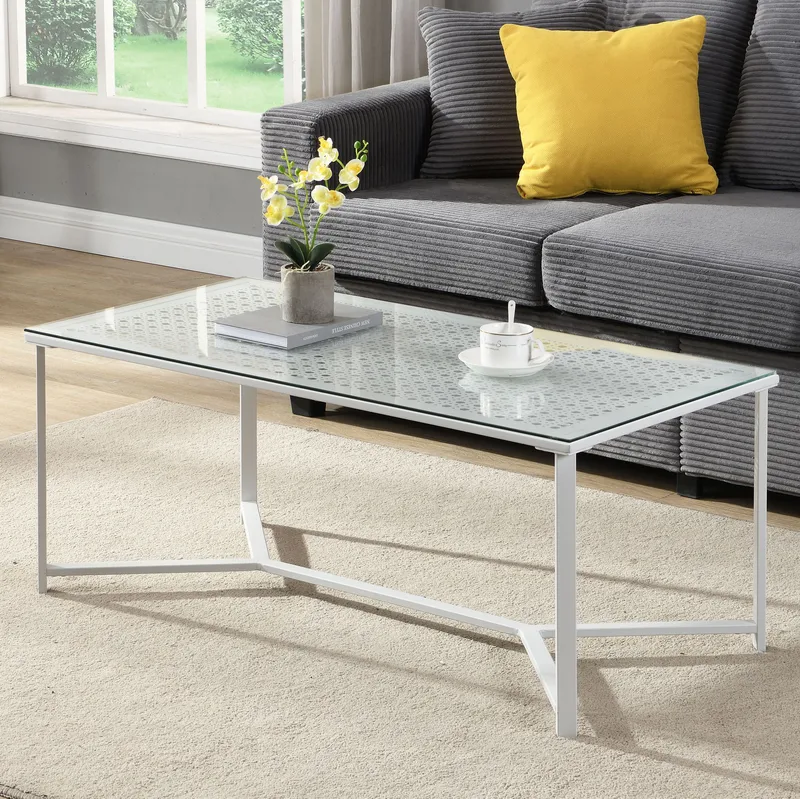 Fenara Soffbord 100 cm - Transparent och matt vit - Möbler - Bord & matgrupp - Soffbord