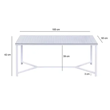Fenara Soffbord 100 cm - Transparent och matt vit - Möbler - Bord & matgrupp - Soffbord
