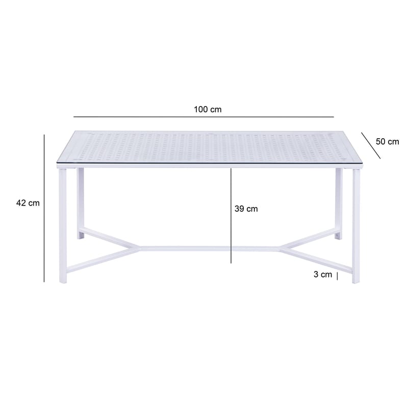 Fenara Soffbord 100 cm - Transparent och matt vit - Möbler - Bord & matgrupp - Soffbord