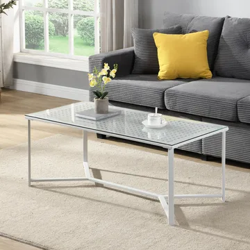 Fenara Soffbord 100 cm - Transparent och matt vit - Möbler - Bord & matgrupp - Soffbord