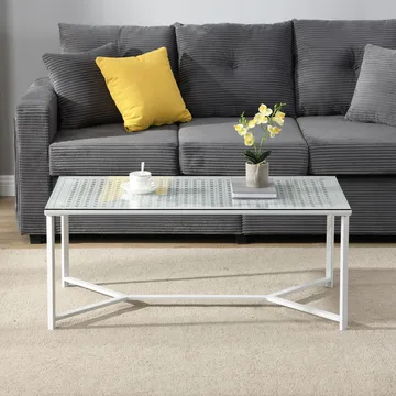 Fenara Soffbord 100 cm - Transparent och matt vit - Möbler - Bord & matgrupp - Soffbord