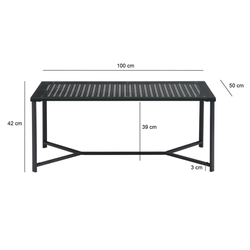 Fenara Soffbord 100 cm - Transparent och mattsvart - Möbler - Bord & matgrupp - Soffbord