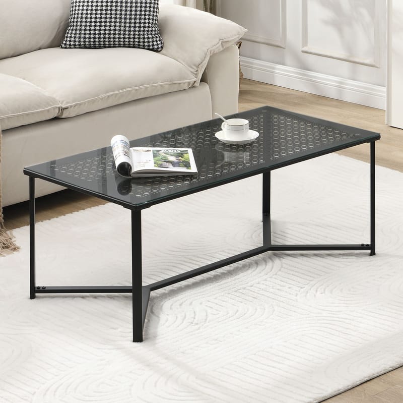Fenara Soffbord 100 cm - Transparent och mattsvart - Möbler - Bord & matgrupp - Soffbord