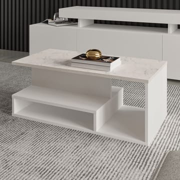 Fenlo Soffbord 90x35x44,8 cm - Vit marmor - Möbler - Bord & matgrupp - Soffbord