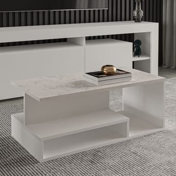 Fenlo Soffbord 90x35x44,8 cm - Vit marmor - Möbler - Bord & matgrupp - Soffbord
