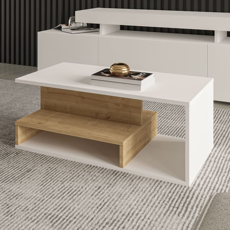 Fenlo Soffbord 90x35x44,8 cm - Vit sapphire-ek - Möbler - Bord & matgrupp - Soffbord