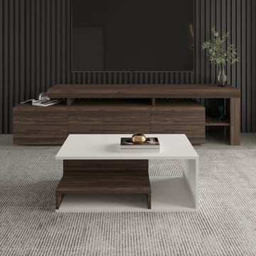 Fenlo Soffbord 90x35x44,8 cm - Vit valnöt - Möbler - Bord & matgrupp - Soffbord
