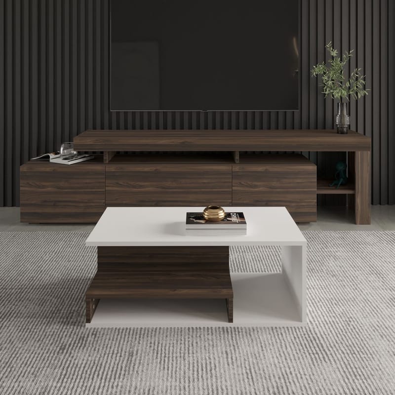 Fenlo Soffbord 90x35x44,8 cm - Vit valnöt - Möbler - Bord & matgrupp - Soffbord