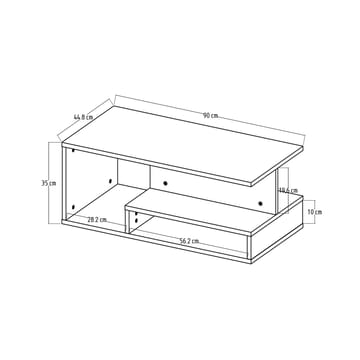 Fenlo Soffbord 90x35x44,8 cm - Vit valnöt - Möbler - Bord & matgrupp - Soffbord
