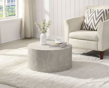 Fenova Rund Cylinder Soffbord 60 cm - Ljusgrå - Möbler - Bord & matgrupp - Marmorbord