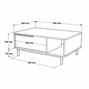 Fenvik Soffbord 90x37,6x60 cm - Naturlig och vit - Möbler - Bord & matgrupp - Soffbord