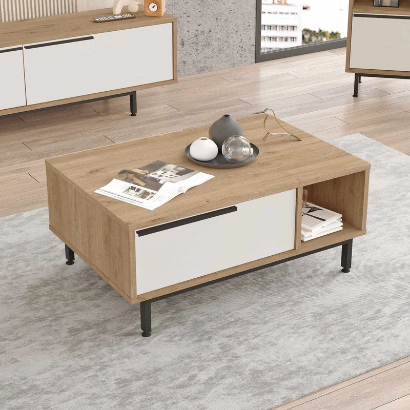 Fenvik Soffbord 90x37,6x60 cm - Naturlig och vit - Möbler - Bord & matgrupp - Soffbord
