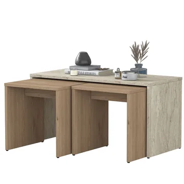 Fenvik Soffbordsset 90x44,8x40 cm - Travertin - Möbler - Bord & matgrupp - Soffbord