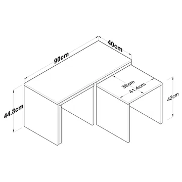 Fenvik Soffbordsset 90x44,8x40 cm - Travertin - Möbler - Bord & matgrupp - Soffbord